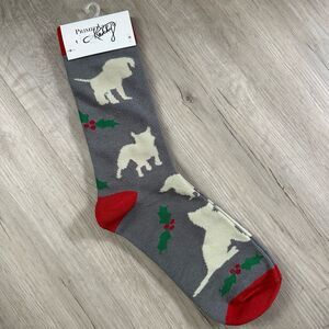 Primitives By Kathy Socks Holiday Christmas Dogs Silhouettes NEW NWT